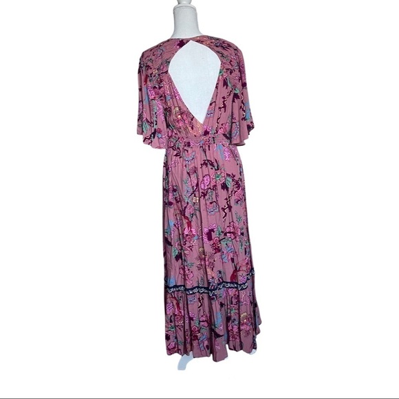 Anthropologie Floral Maxi Dress PETITE - Picture 3 of 11